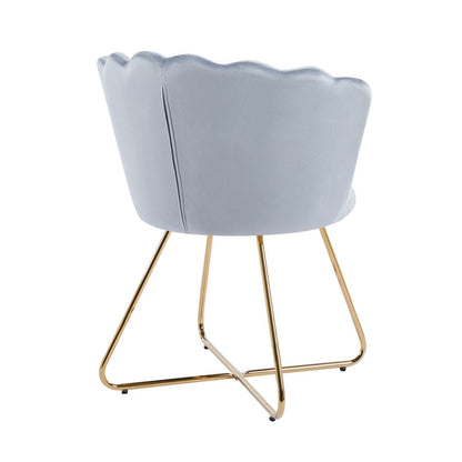 Kuipstoelen set van 2 lichtgrijs fluweel goudkleurig frame