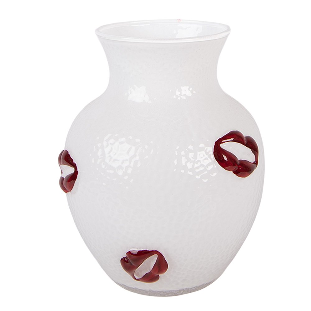 Vase Ø 13x16 cm White Glass