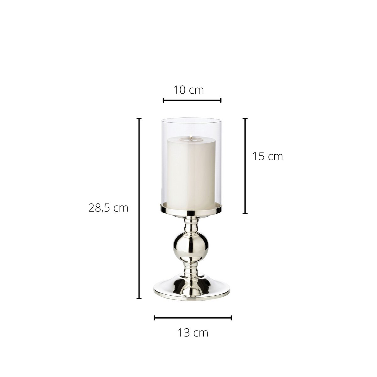 Kandelaar bamboe verzilverd 28,5 cm