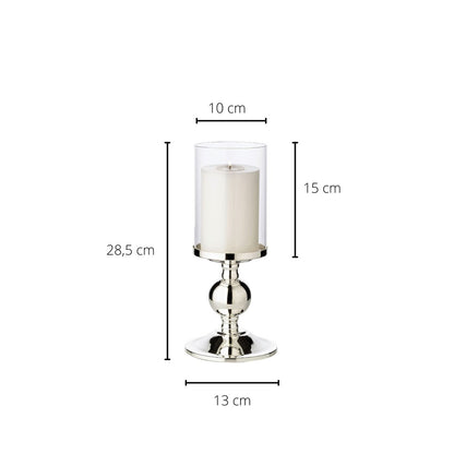 Kandelaar bamboe verzilverd 28,5 cm