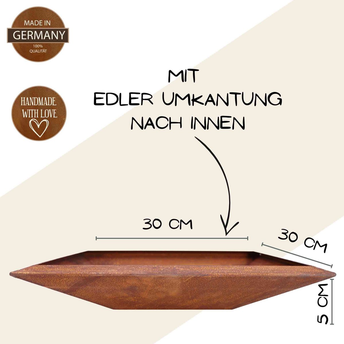 Patina flower bowl square | Available in different variations