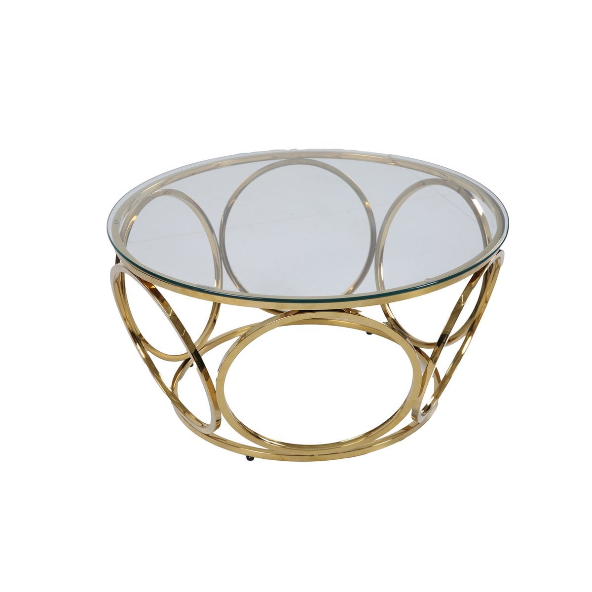 Salontafel Ø 80x40 cm goud glas