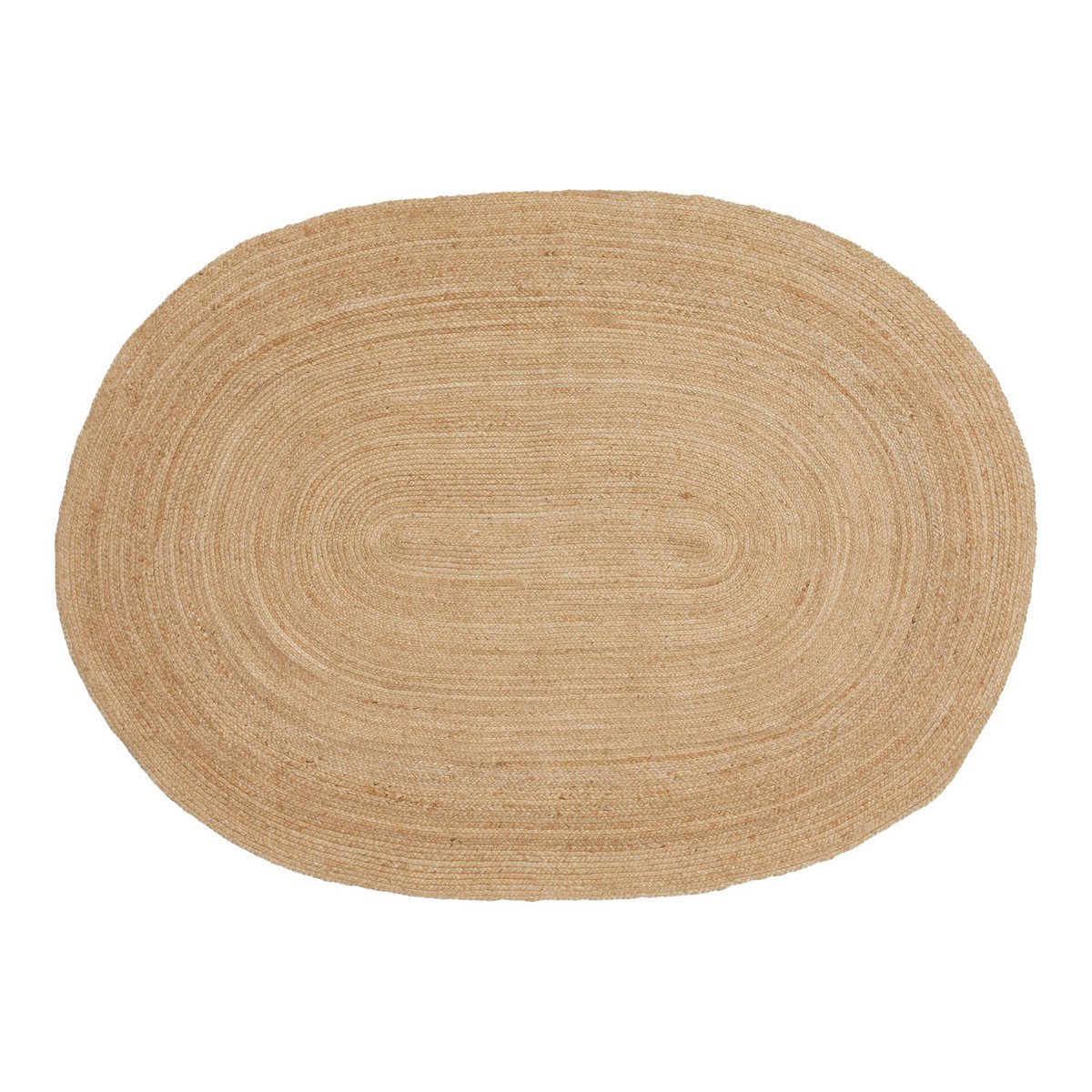 Vloerkleed jute ovaal 140x200 cm naturel