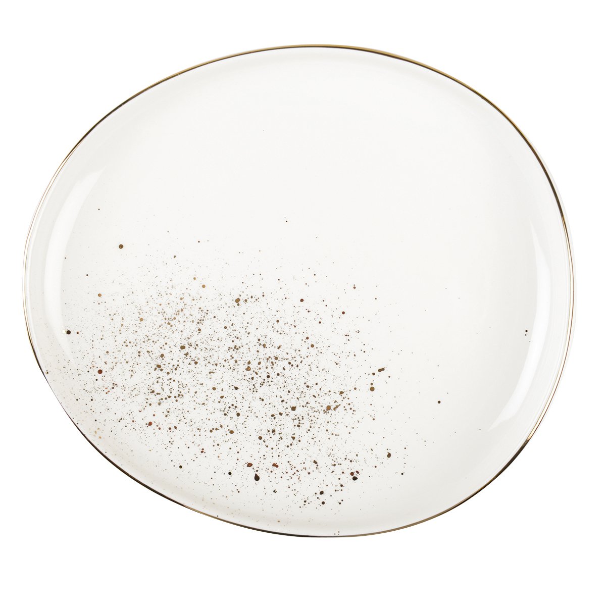 Dessertbord ovaal 23x20.5x3.2 cm wit goud