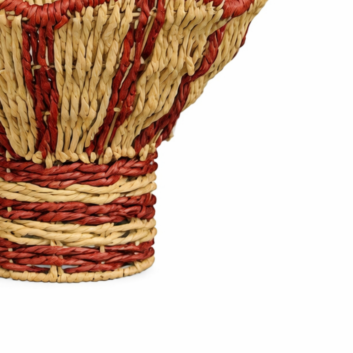 Opbergmand papier ijzer rood lichtbruin Ø28x20 cm