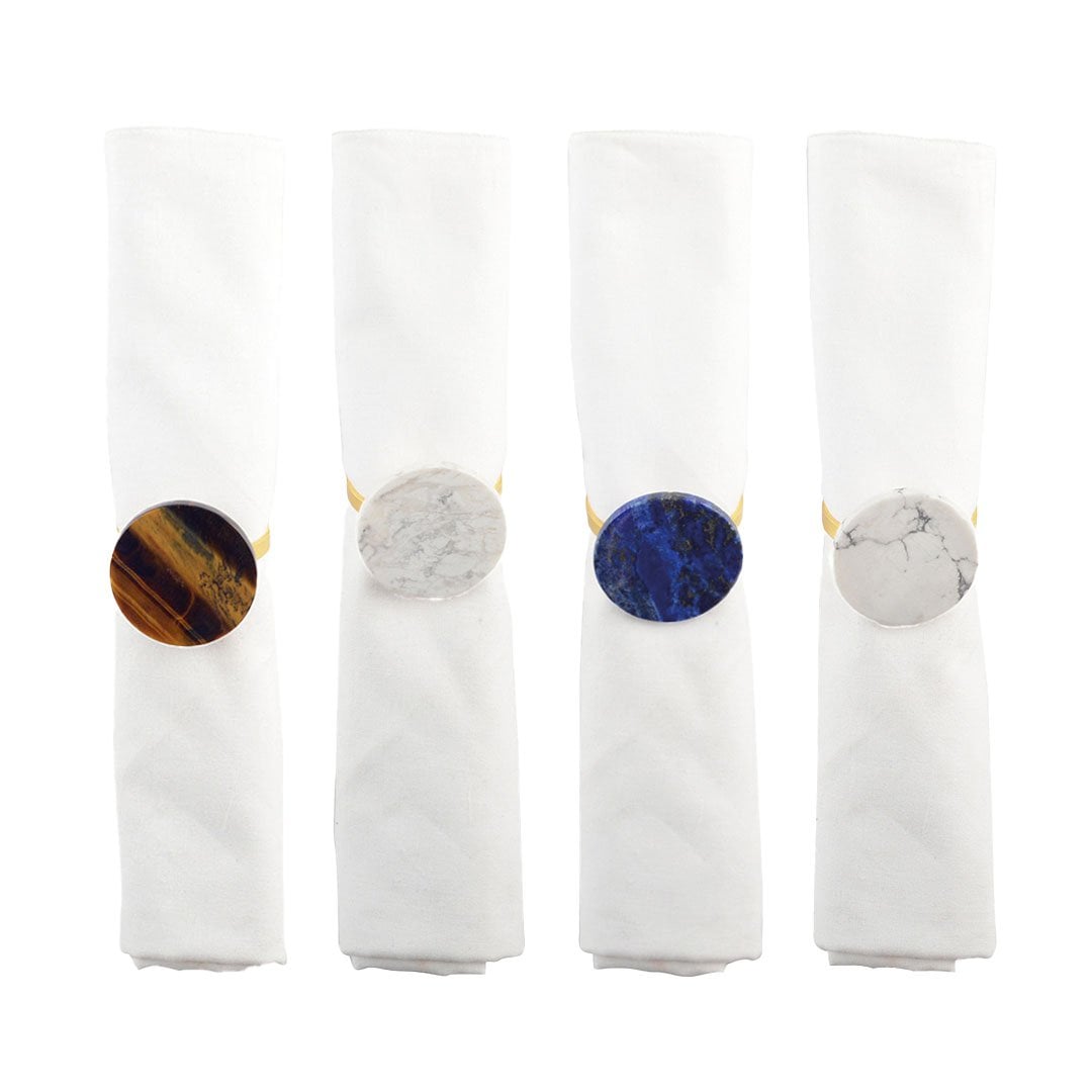 Servethouder steen multicolor set van 4