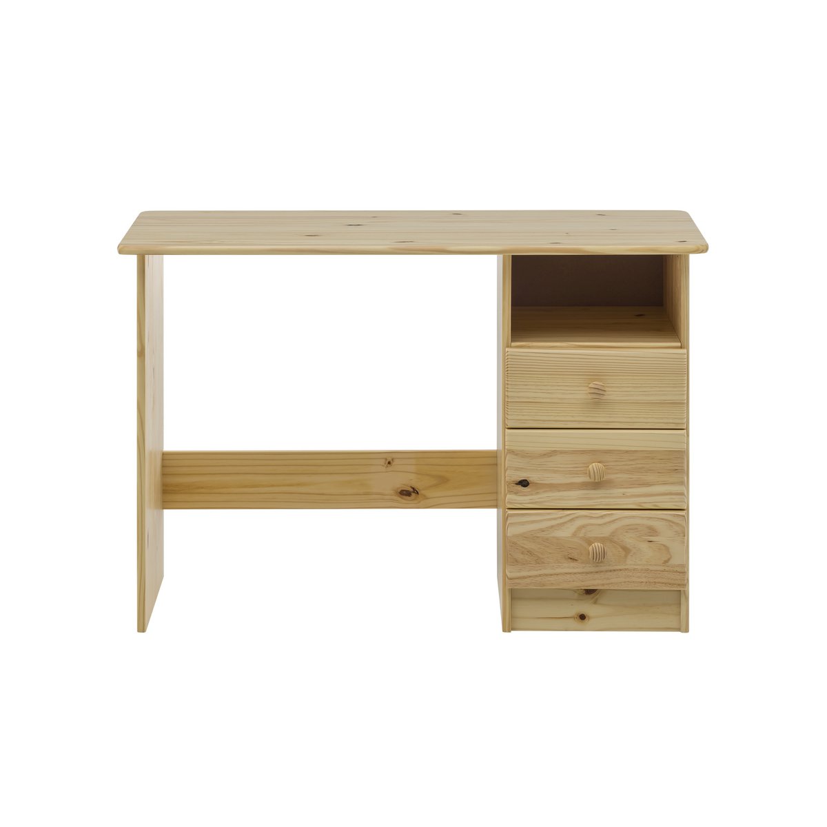 Writing Desk With Three Drawers And Open Compartment Compact Design