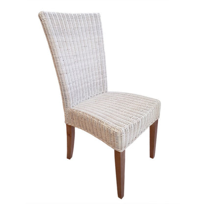 Eetkamerstoelen 6 Stuks Rattan Stoelen Cardine Wit