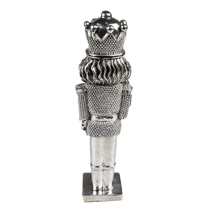 Christmas Decoration Nutcracker 16 cm Silver Polyresin