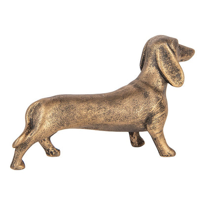 Decoratie Beeld Hond 14x4x8 cm Bruin Kunststof