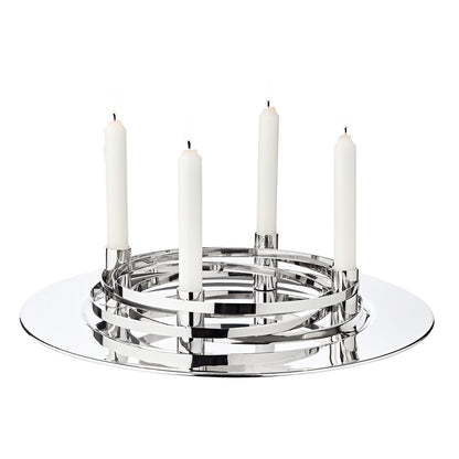 Adventskrans La Avia Ø 40 cm zilver roestvrij staal