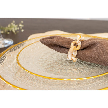 Dessertbord glas 21x21x2 cm transparant goud