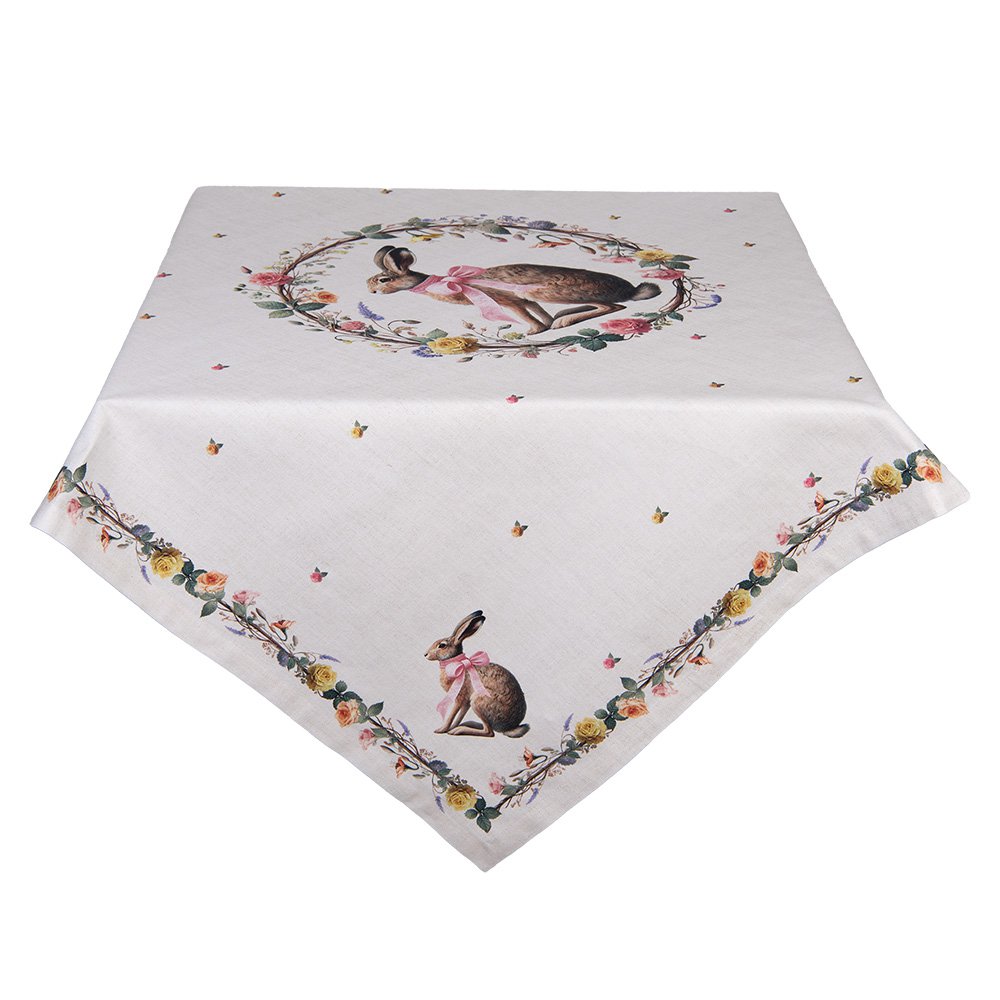 Tafelkleed 100x100 cm Beige Katoen