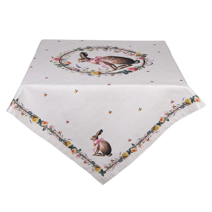 Tafelkleed 100x100 cm Beige Katoen