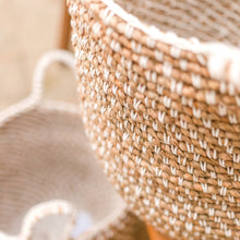 Round Laundry Basket Storage Basket GUUNNG Banana Fibers With Macramé