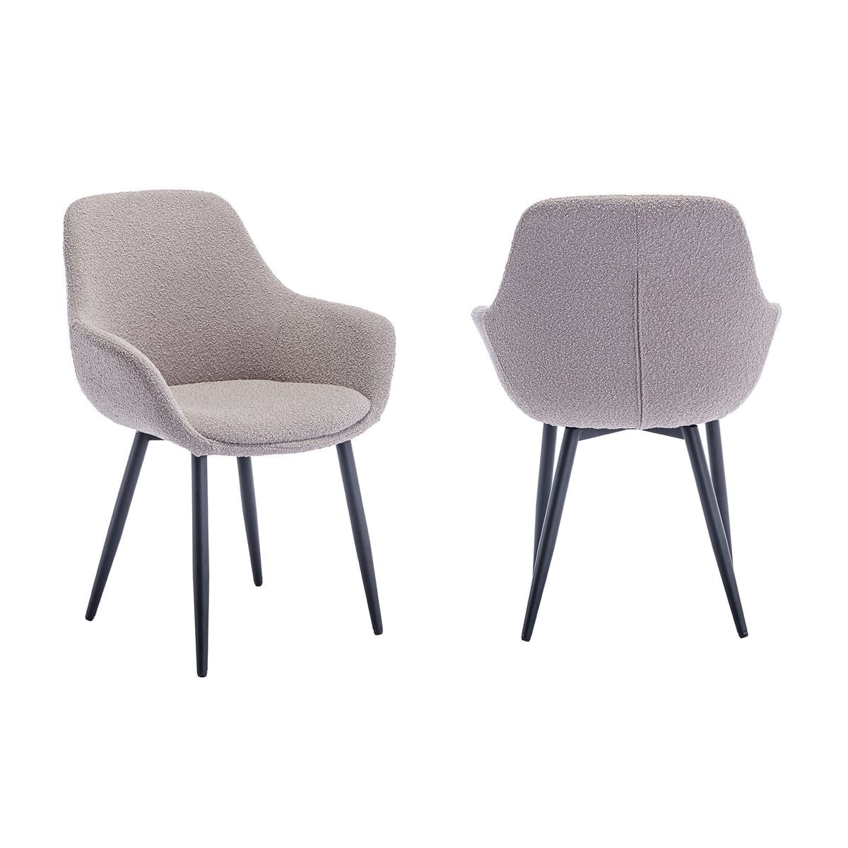 Fauteuil bouclé taupe set van 2