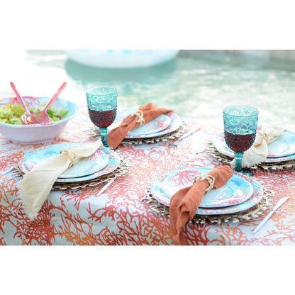 Flat plate in melamine coral 28x28x2.5 cm
