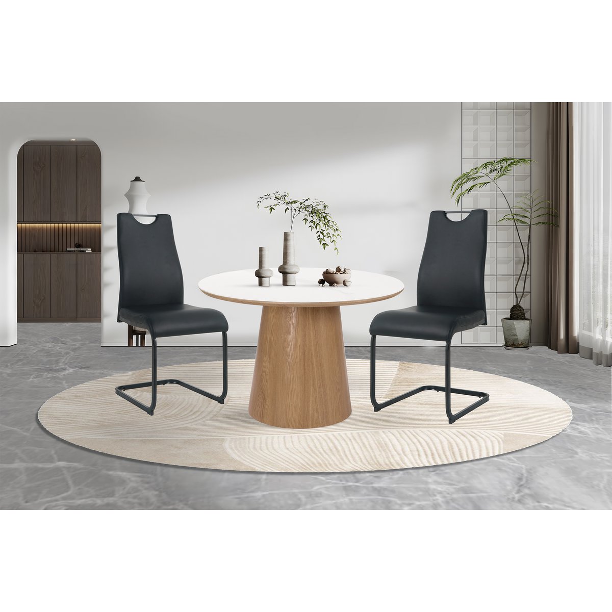 Stoelenset 2 stuks sledeframe kunstleer