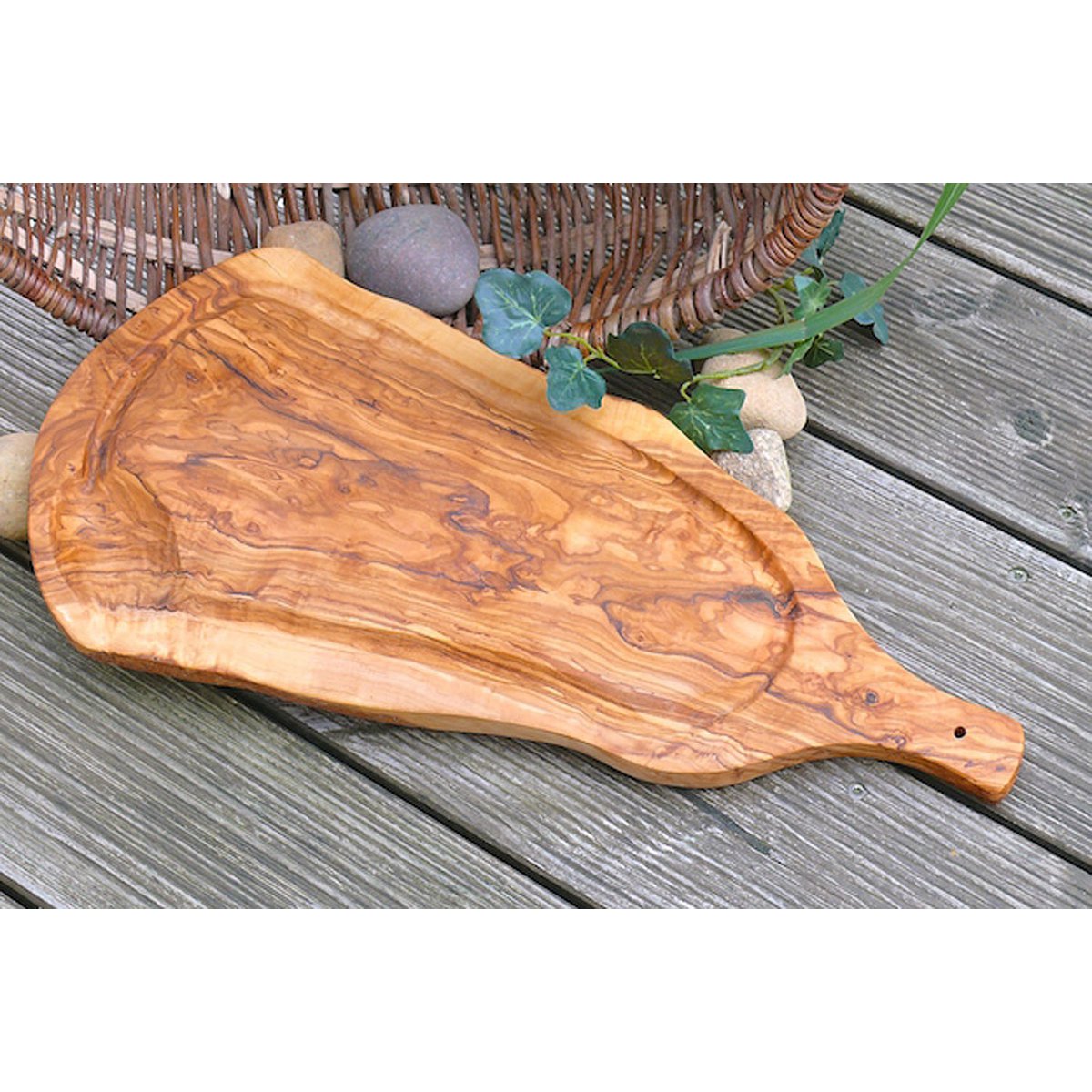 Snijplank hout 45-49 cm met sapgleuf