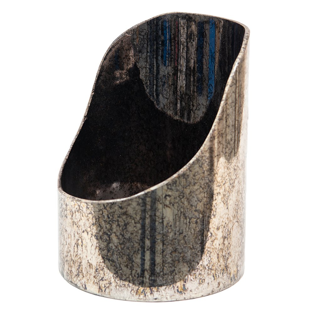 Theelichthouder Ø 15x20 cm zilver glas