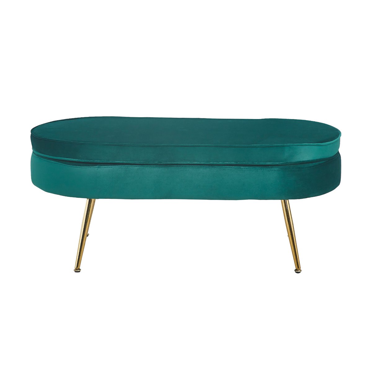 Poef ovaal fluweel groen 99x44x40 cm