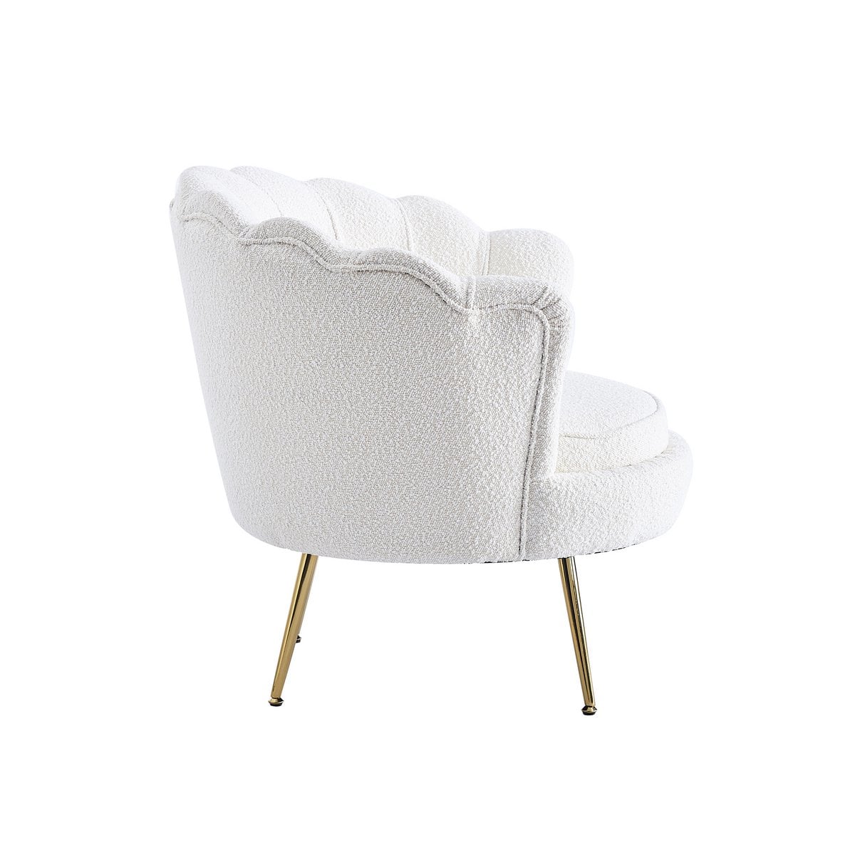 Shell Armchair with Bouclé Fabric