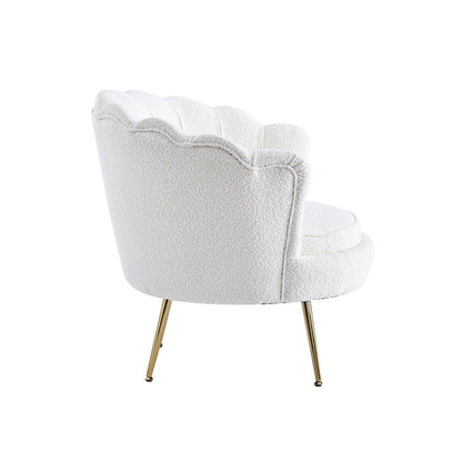 Shell Armchair with Bouclé Fabric