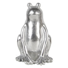 Kikker beeld 20x20x30 cm zilver kunststof