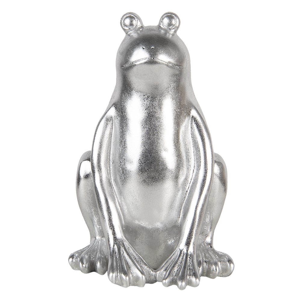 Kikker beeld 20x20x30 cm zilver kunststof