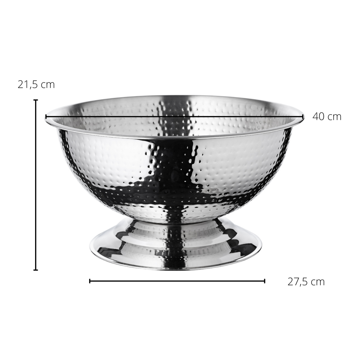 Champagnekommen set 2 stuks Ø 40 cm roestvrij staal