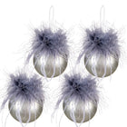 Kerstbal 4 stuks Ø 6 cm grijs glas