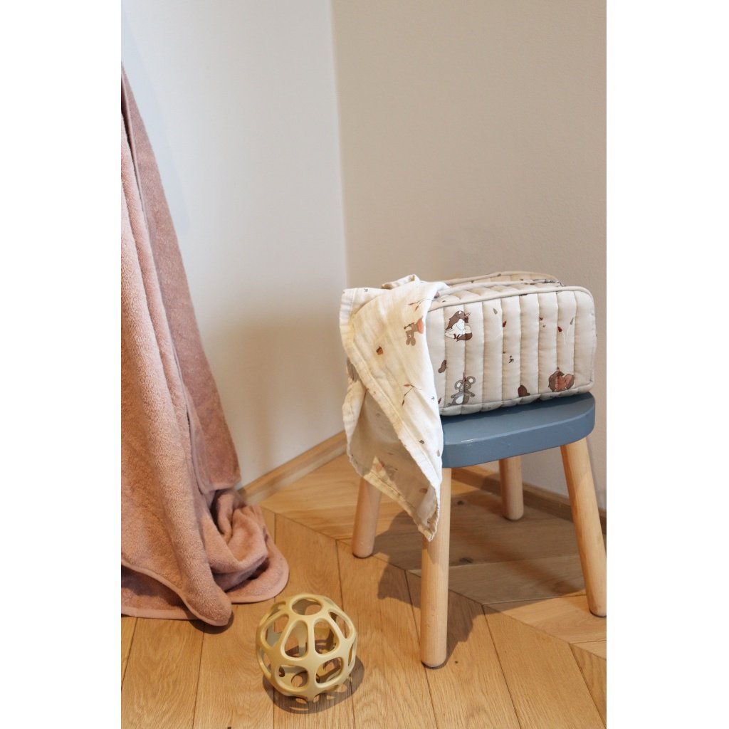 Toilettas 24x10 cm eenhoorn beige