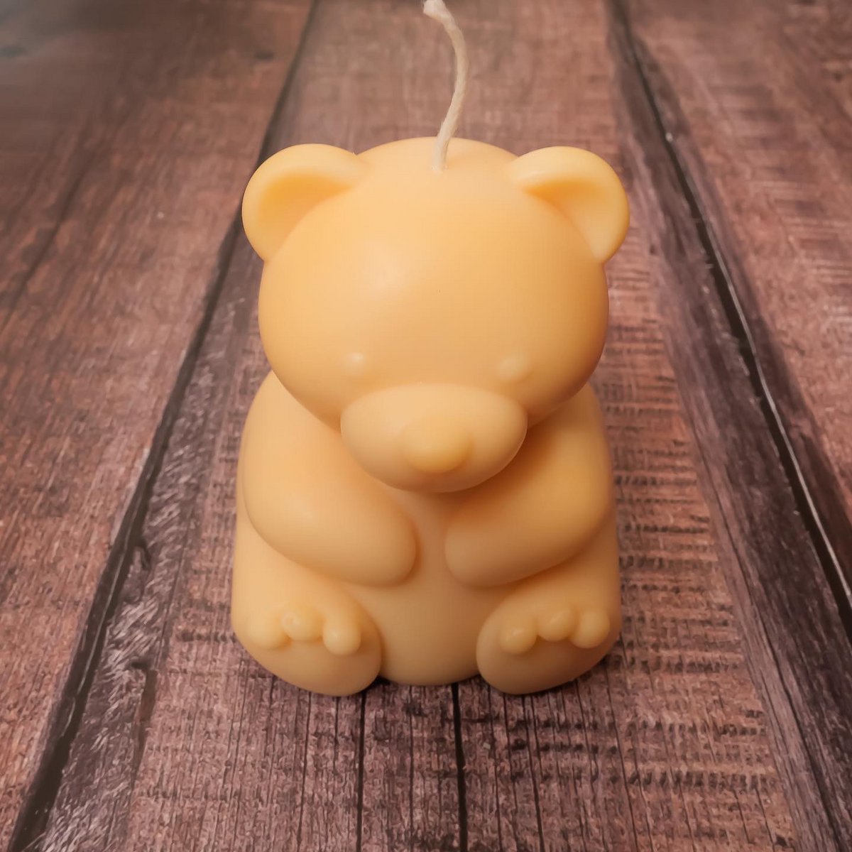Vormkaars teddybeer 9 cm sojawas lavendel