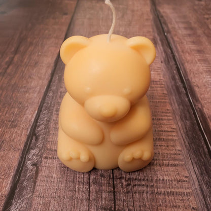 Vormkaars teddybeer 9 cm sojawas lavendel