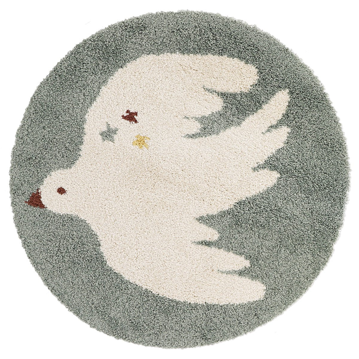 Rond tapijt 120 cm aquablauw vogel