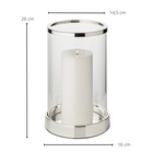 Lantaarn Sanremo 26 cm zilver