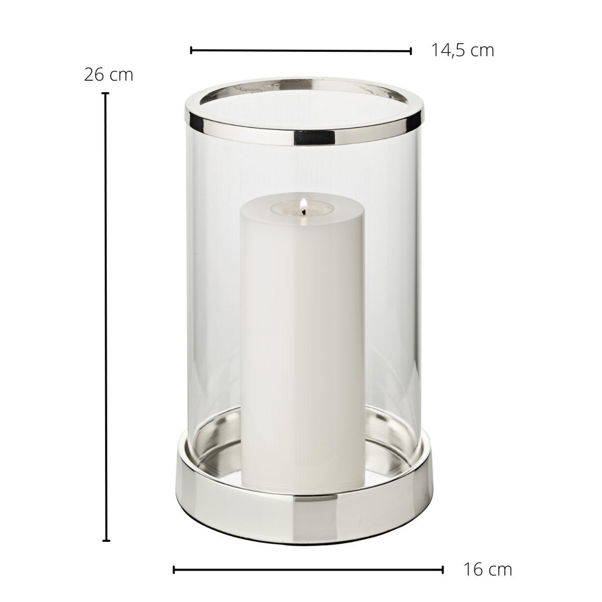 Lantaarn Sanremo 26 cm zilver