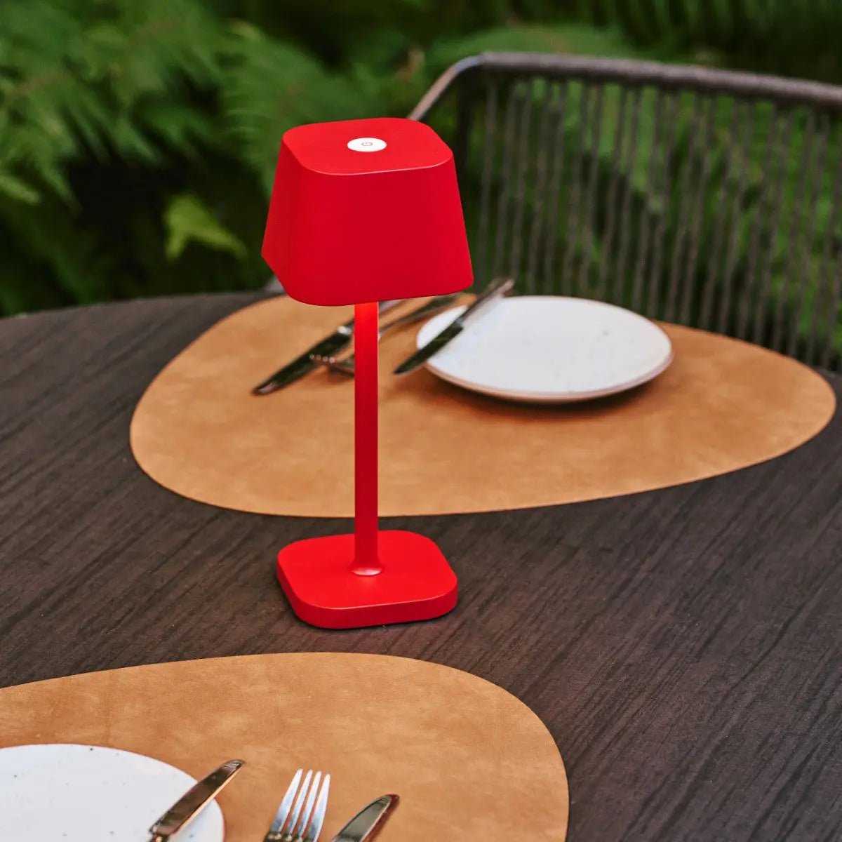 Tafellamp rood Ø12x30 cm oplaadbaar dimbaar IP54