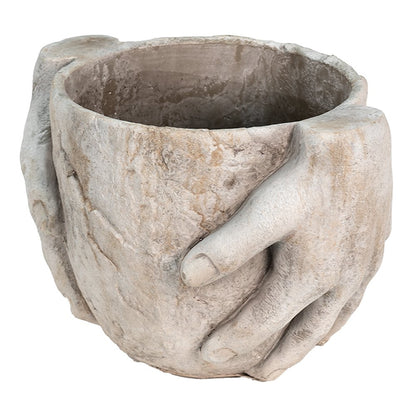 Bloempot 25x18x17 cm grijs keramiek