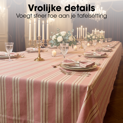 Tafellaken 250x140 cm roze organisch katoen