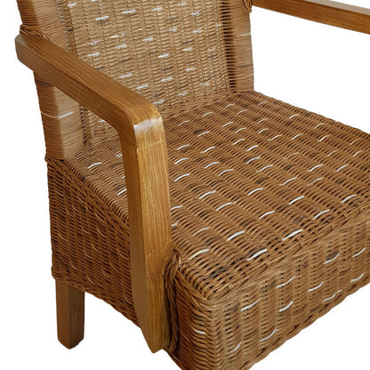 Eetkamerstoelen Met Armleuningen Rattan Capuccino 2 Stuks