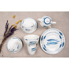 Soepkom 500 ml wit blauw keramiek