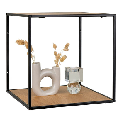 Wandplank 36x36x36 cm eikenlook zwart