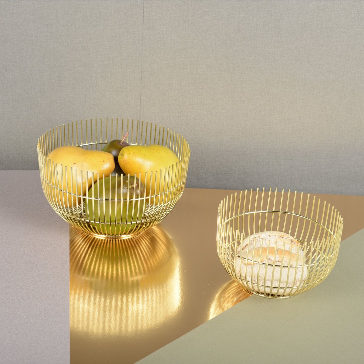 Gouden broodmand groot model 20x20x12cm