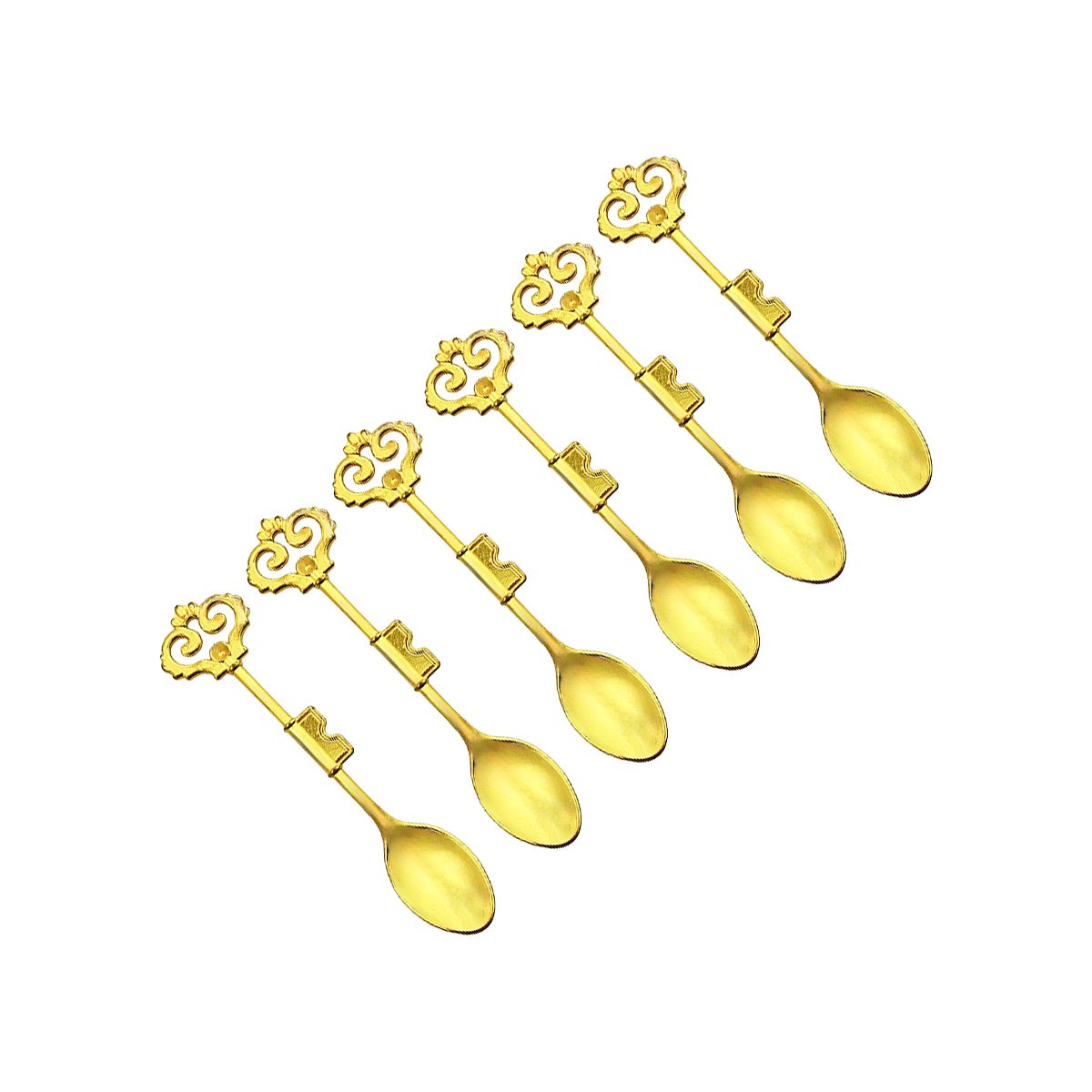 Key golden teaspoons - set of 6