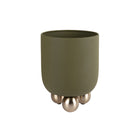 Plantpot 26x26x32 cm groen metaal