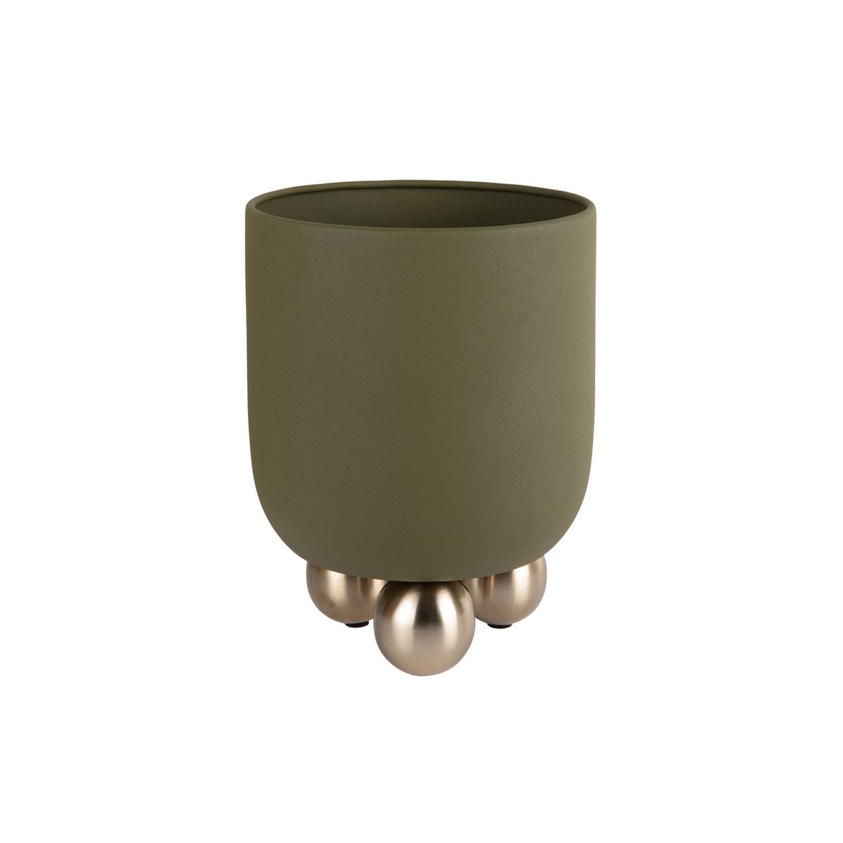 Plantpot 26x26x32 cm groen metaal