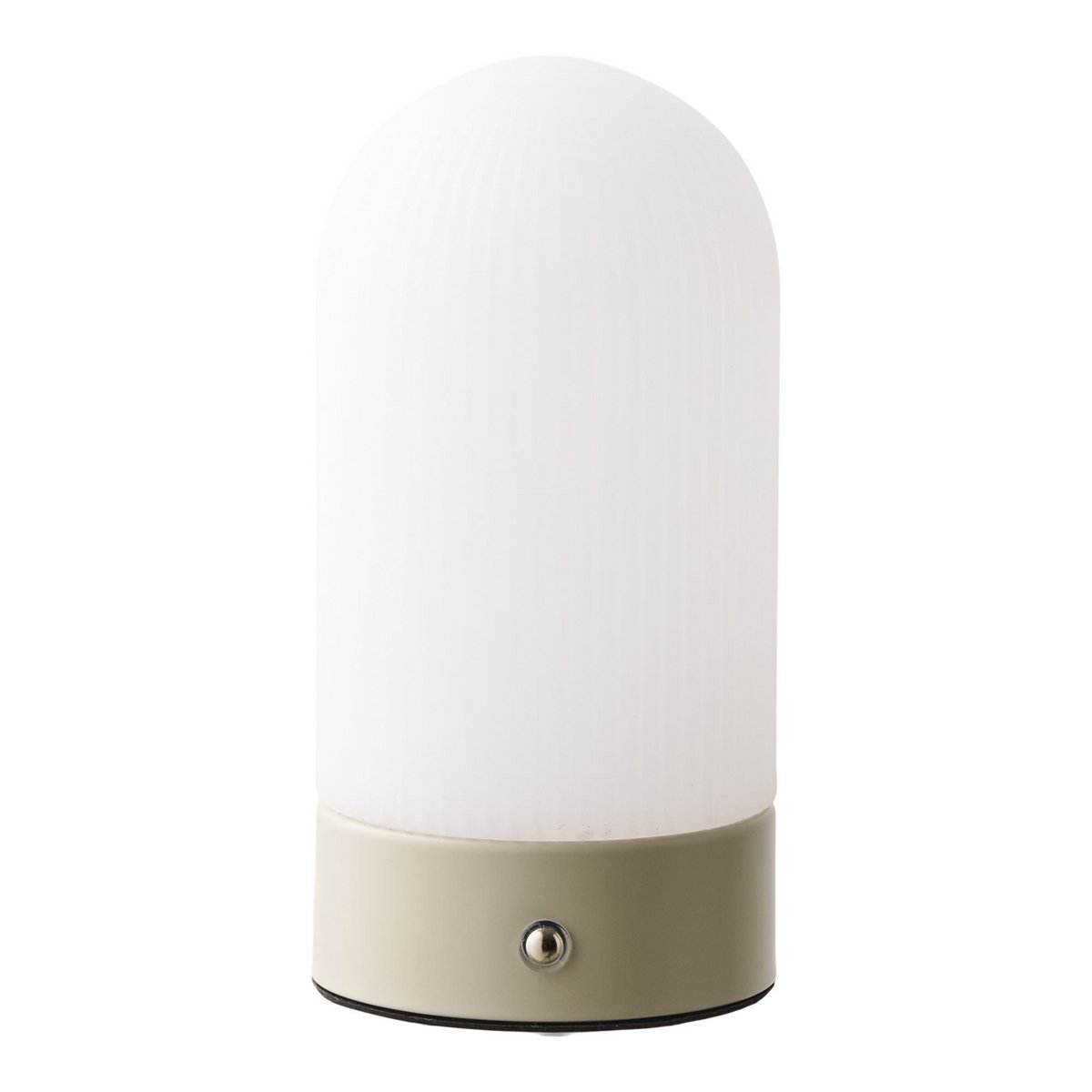 Tafellamp oplaadbaar 9x9x18 cm metaal/PE beige wit