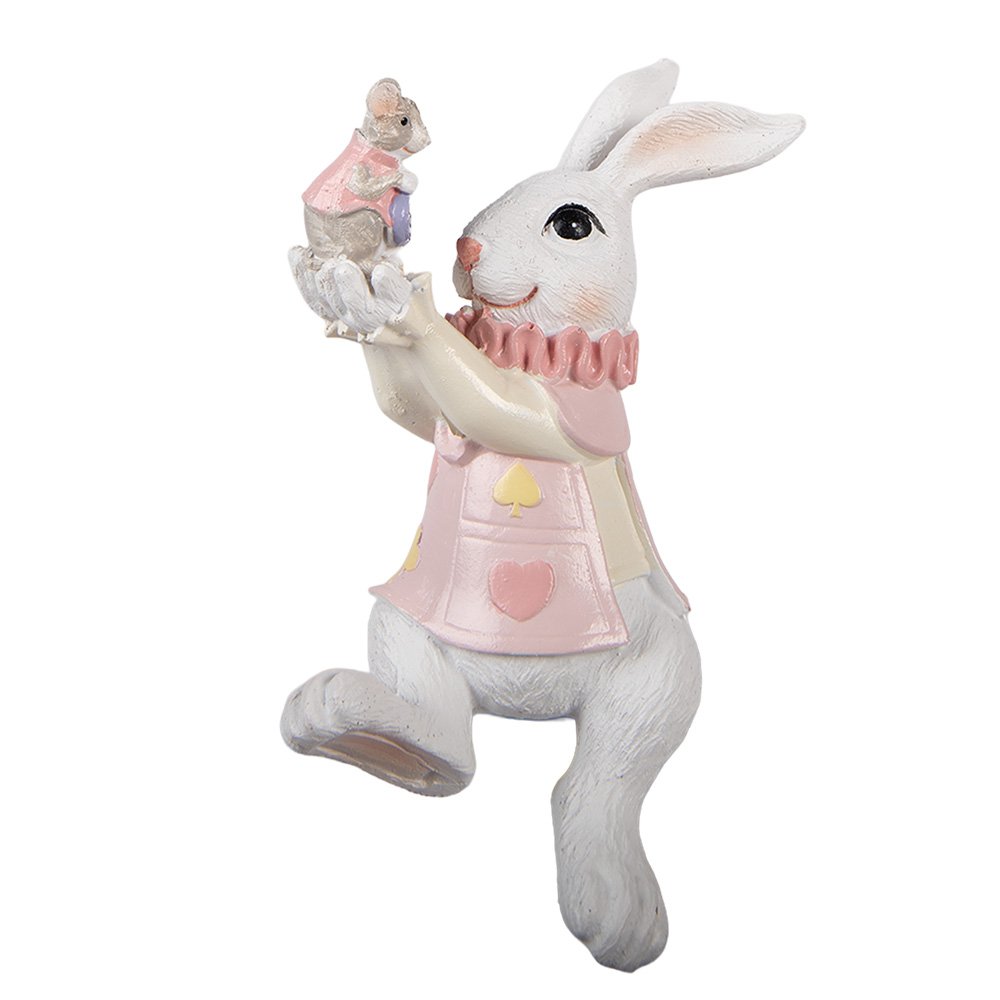 Decorative Figurine Rabbit 9x9x14 cm White Plastic