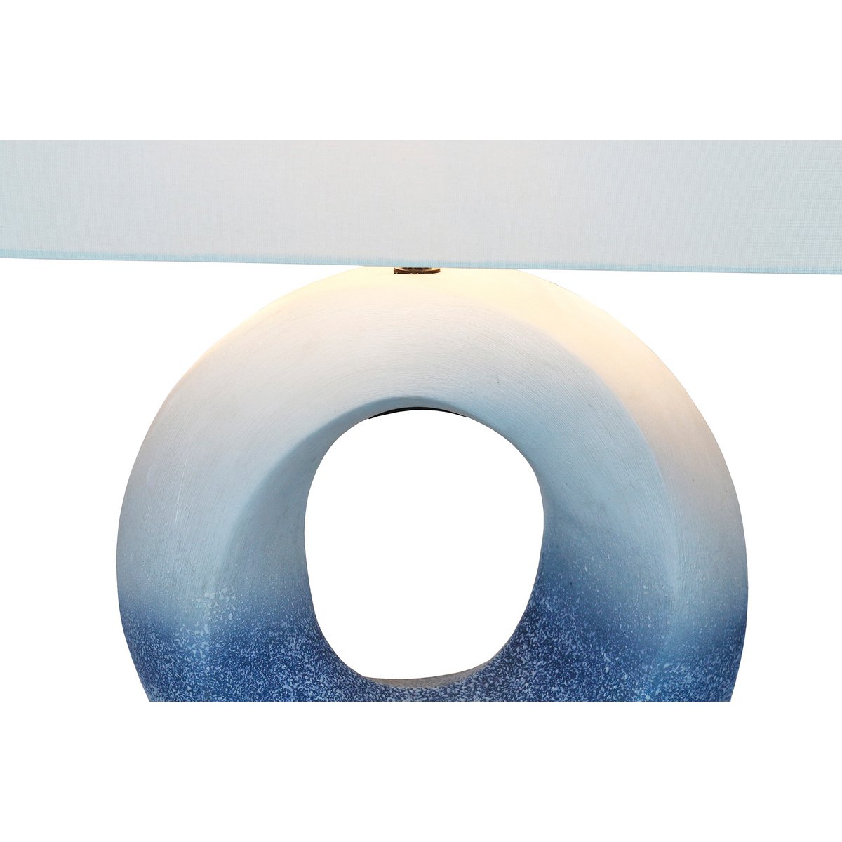 Tafellamp keramiek linnen blauw wit 31x15x25 cm